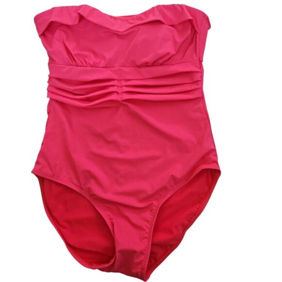 Spanx Asset by Sara Blakely Medium Pink Strapless Convertible Swimsuit NEW - Picture 2 of 3